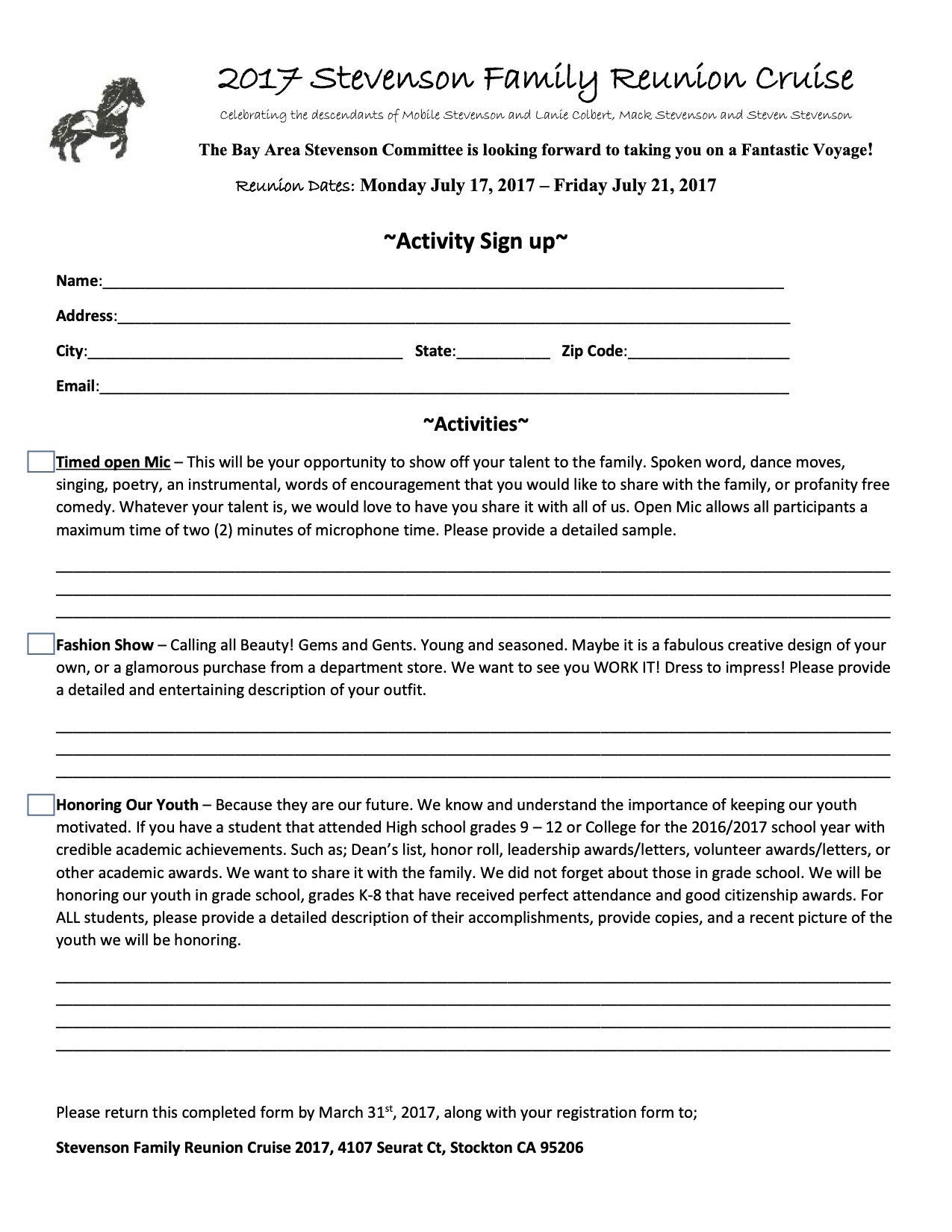  2017 Reunion Registration Page 1